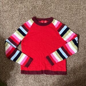 Mossimo Supply Co. Red Sweater with Striped Sleeves